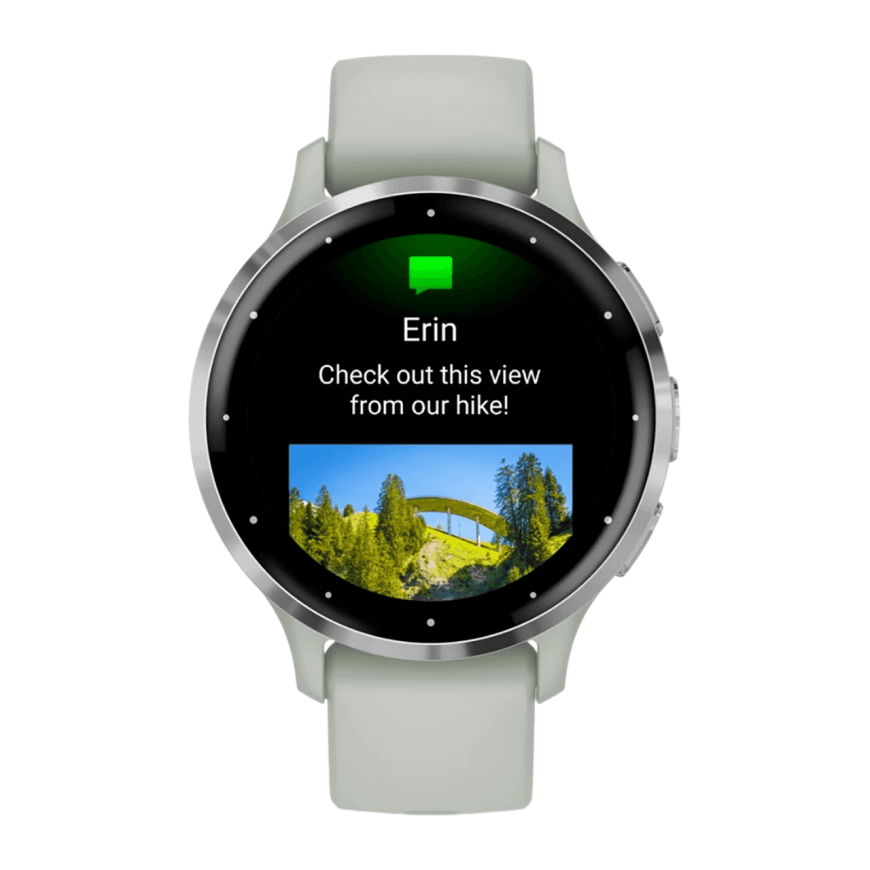 Спортивные часы Garmin Venu 3S, 41 мм, силиконовый ремешок серо-шалфейного цвета — фото 4