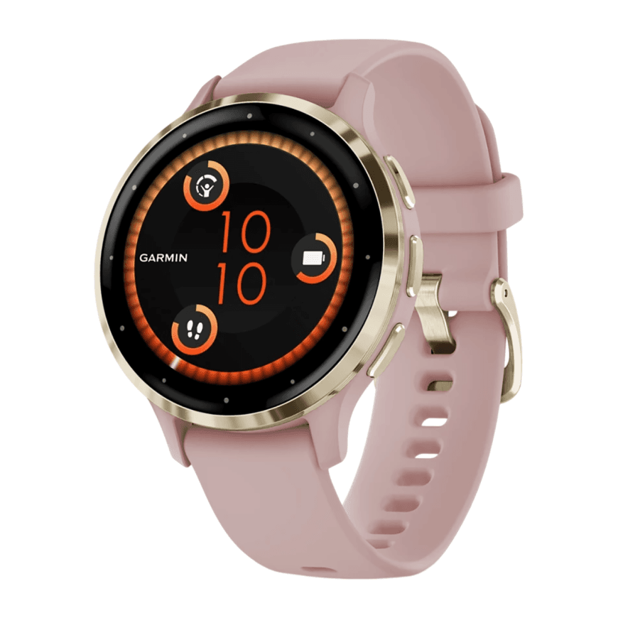 Спортивные часы Garmin Venu 3S, 41 мм, силиконовый ремешок цвета «пыльная роза» — фото 3