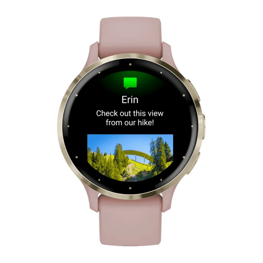Спортивные часы Garmin Venu 3S, 41 мм, силиконовый ремешок цвета «пыльная роза» — фото 5