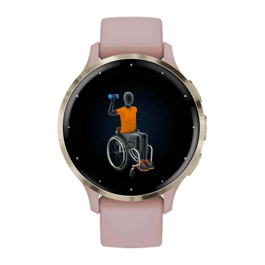 Спортивные часы Garmin Venu 3S, 41 мм, силиконовый ремешок цвета «пыльная роза» — фото 6