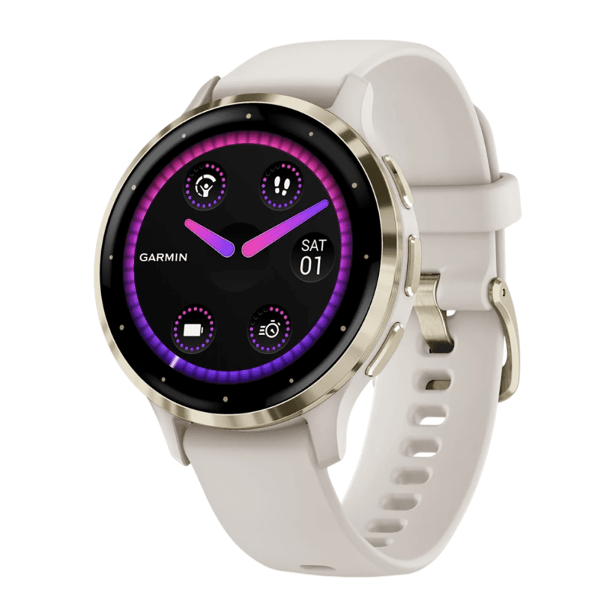 Спортивные часы Garmin Venu 3S, 41 мм, силиконовый ремешок цвета «слоновая кость» — фото 3