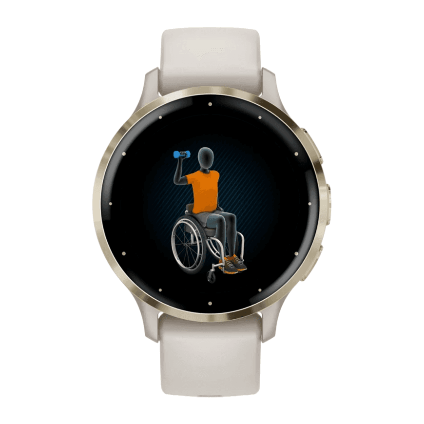 Спортивные часы Garmin Venu 3S, 41 мм, силиконовый ремешок цвета «слоновая кость» — фото 5