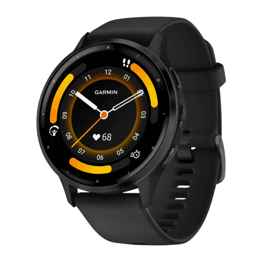 Спортивные часы Garmin Venu 3, 45 мм, чёрный силиконовый ремешок — фото 3