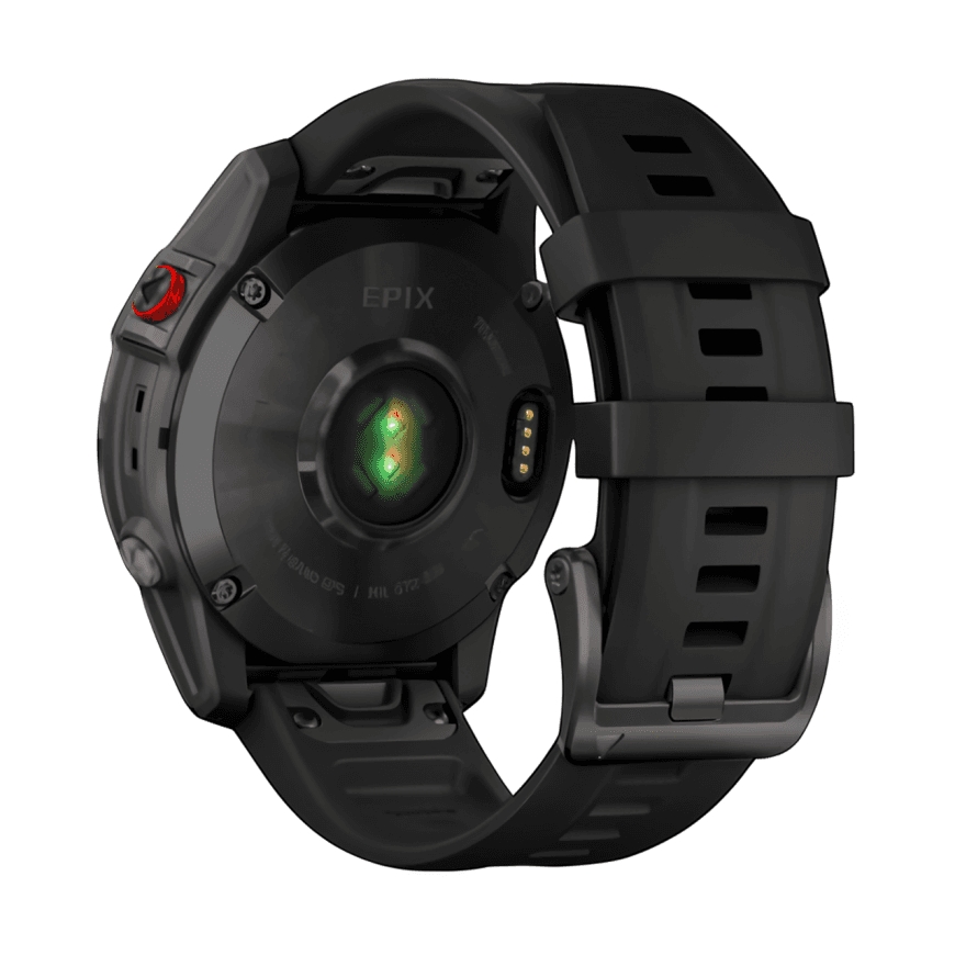 Спортивные часы Garmin epix (Gen 2) Sapphire Edition, 47 мм, чёрный силиконовый ремешок — фото 4