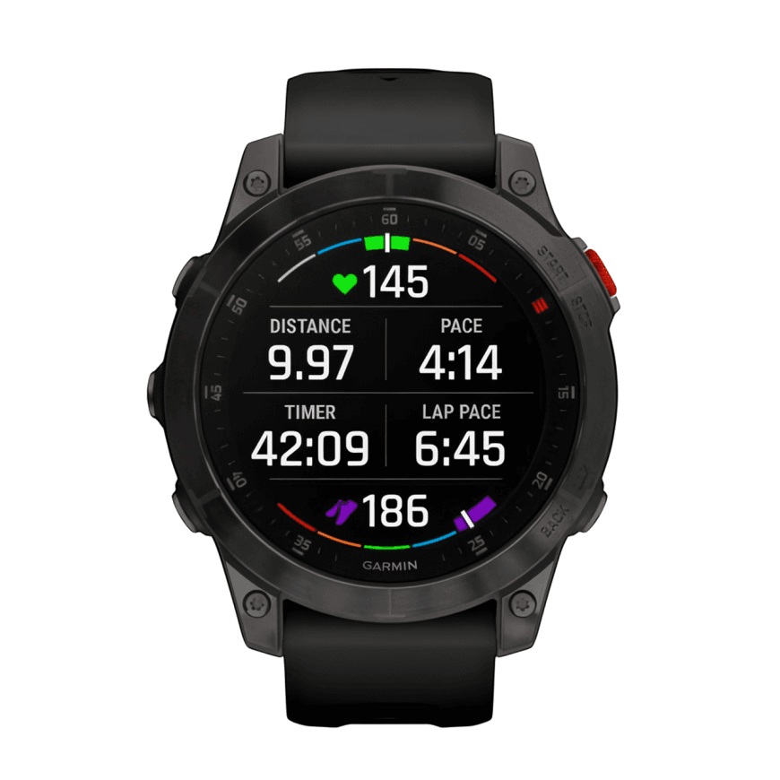 Спортивные часы Garmin epix (Gen 2) Sapphire Edition, 47 мм, чёрный силиконовый ремешок — фото 5