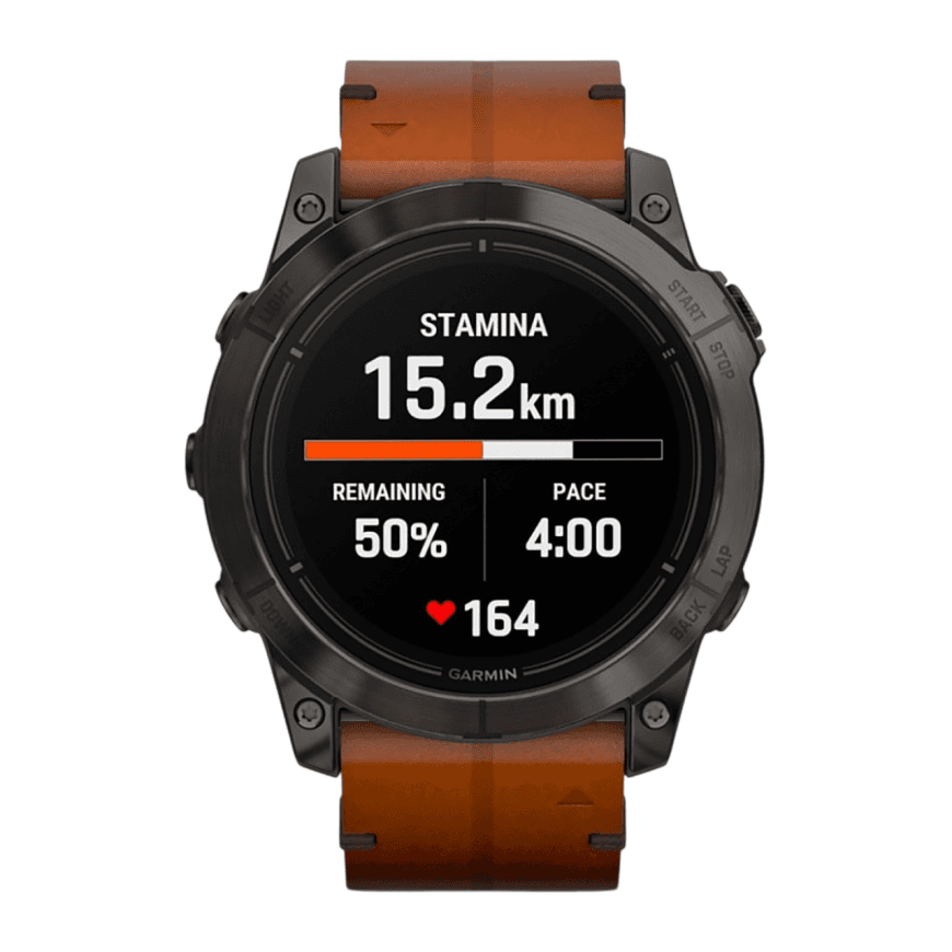 Спортивные часы Garmin epix Pro (Gen 2) Sapphire Edition, 51 мм, каштановый кожаный ремешок, графитовый силиконовый ремешок — фото 3