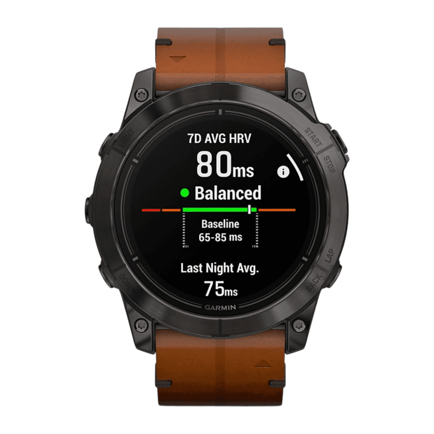 Спортивные часы Garmin epix Pro (Gen 2) Sapphire Edition, 51 мм, каштановый кожаный ремешок, графитовый силиконовый ремешок — фото 5