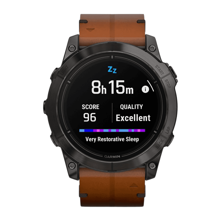 Спортивные часы Garmin epix Pro (Gen 2) Sapphire Edition, 51 мм, каштановый кожаный ремешок, графитовый силиконовый ремешок — фото 6