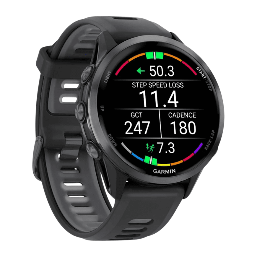 Спортивные часы Garmin Forerunner 970, силиконовый ремешок цвета чёрный/дымчато-серый — фото 3