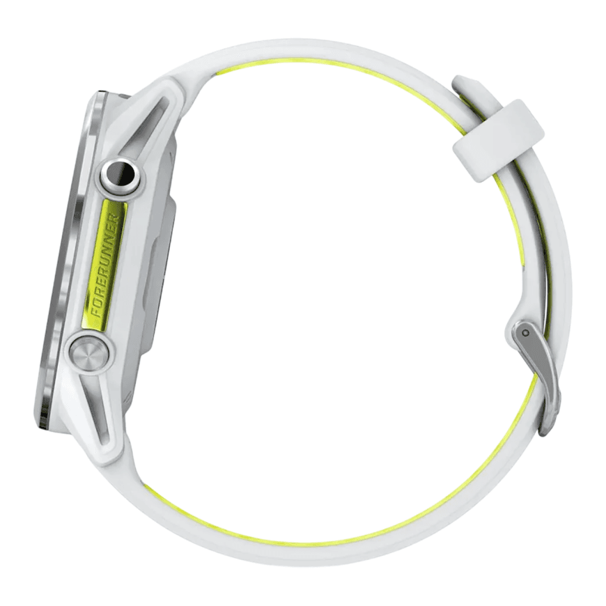 Спортивные часы Garmin Forerunner 970, силиконовый ремешок цвета «Уайтстоун»/дымчато-жёлтый — фото 5