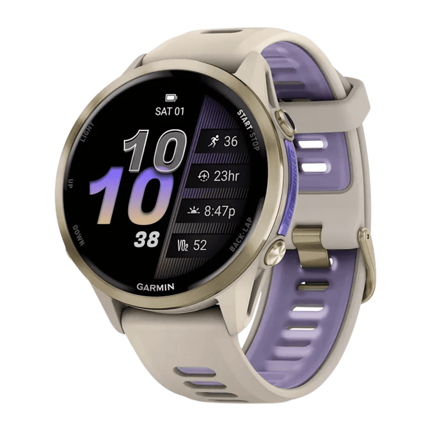 Спортивные часы Garmin Forerunner 970, силиконовый ремешок цвета «французский серый»/дымчато-синий — фото 3