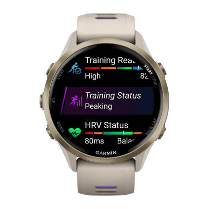 Спортивные часы Garmin Forerunner 970, силиконовый ремешок цвета «французский серый»/дымчато-синий