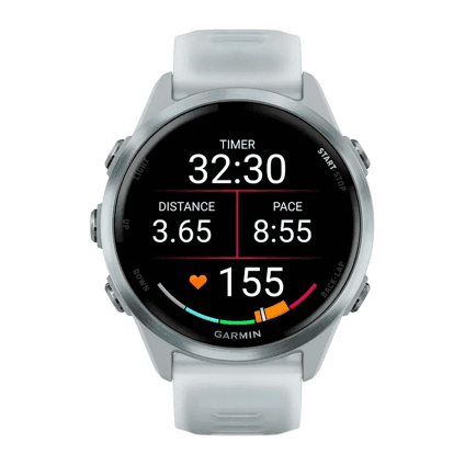 Спортивные часы Garmin Forerunner 570, 42 мм, силиконовый ремешок цвета «полупрозрачный серый»/дымчато-голубой