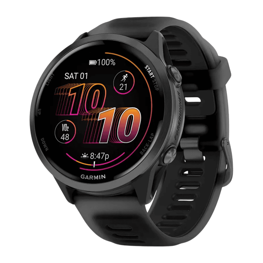Спортивные часы Garmin Forerunner 570, 47 мм, силиконовый ремешок цвета «полупрозрачный чёрный»/чёрный — фото 3