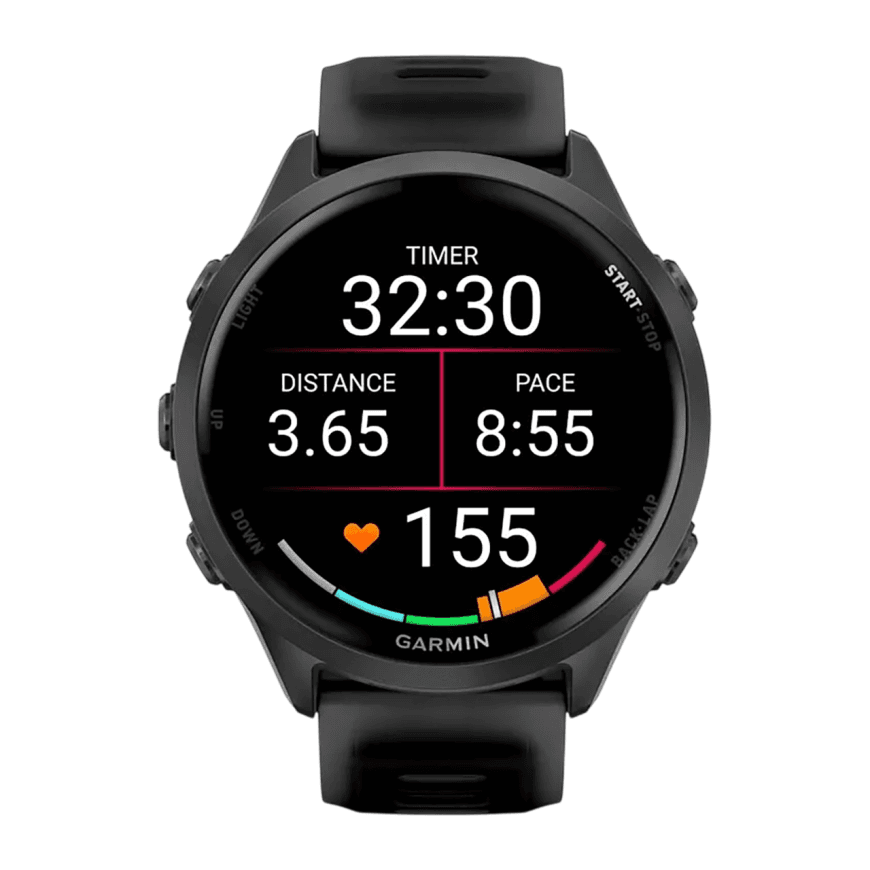 Спортивные часы Garmin Forerunner 570, 47 мм, силиконовый ремешок цвета «полупрозрачный чёрный»/чёрный — фото 2