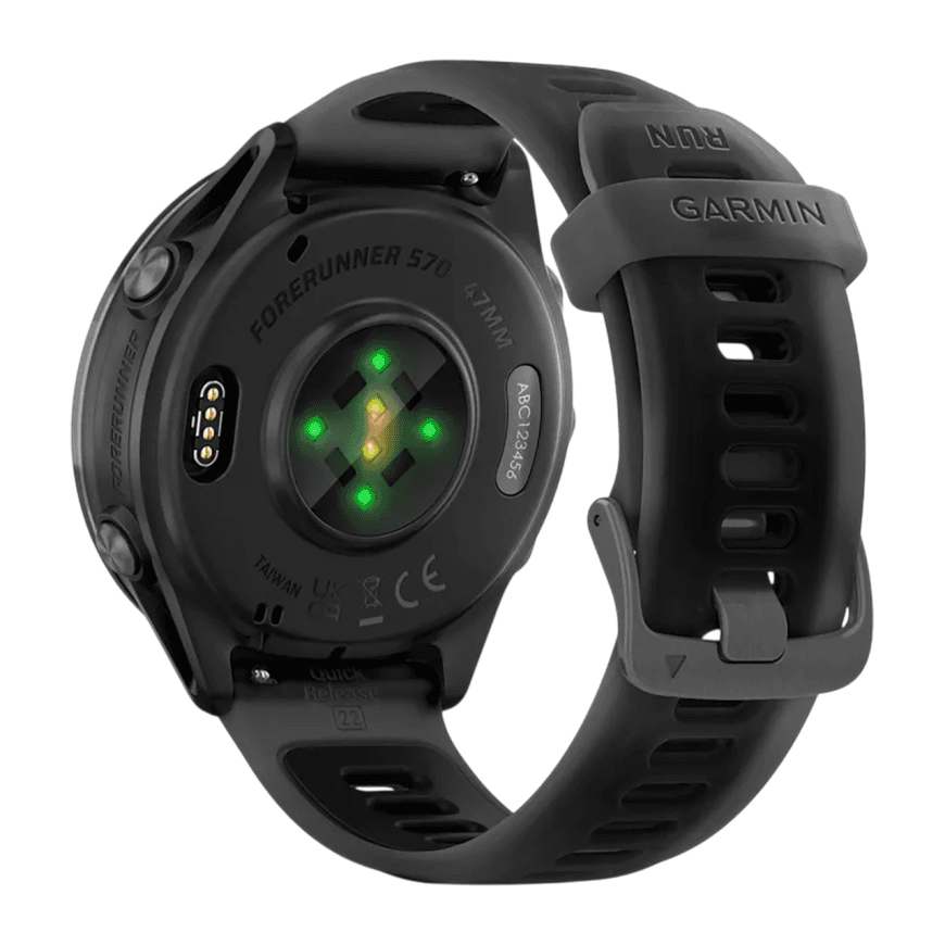 Спортивные часы Garmin Forerunner 570, 47 мм, силиконовый ремешок цвета «полупрозрачный чёрный»/чёрный — фото 4