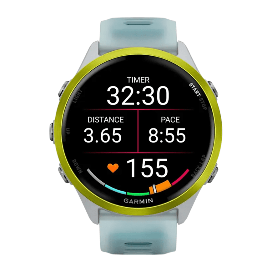 Спортивные часы Garmin Forerunner 570, 47 мм, силиконовый ремешок цвета «полупрозрачный серый»/бирюзовый — фото 2