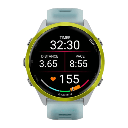 Спортивные часы Garmin Forerunner 570, 47 мм, силиконовый ремешок цвета «полупрозрачный серый»/бирюзовый