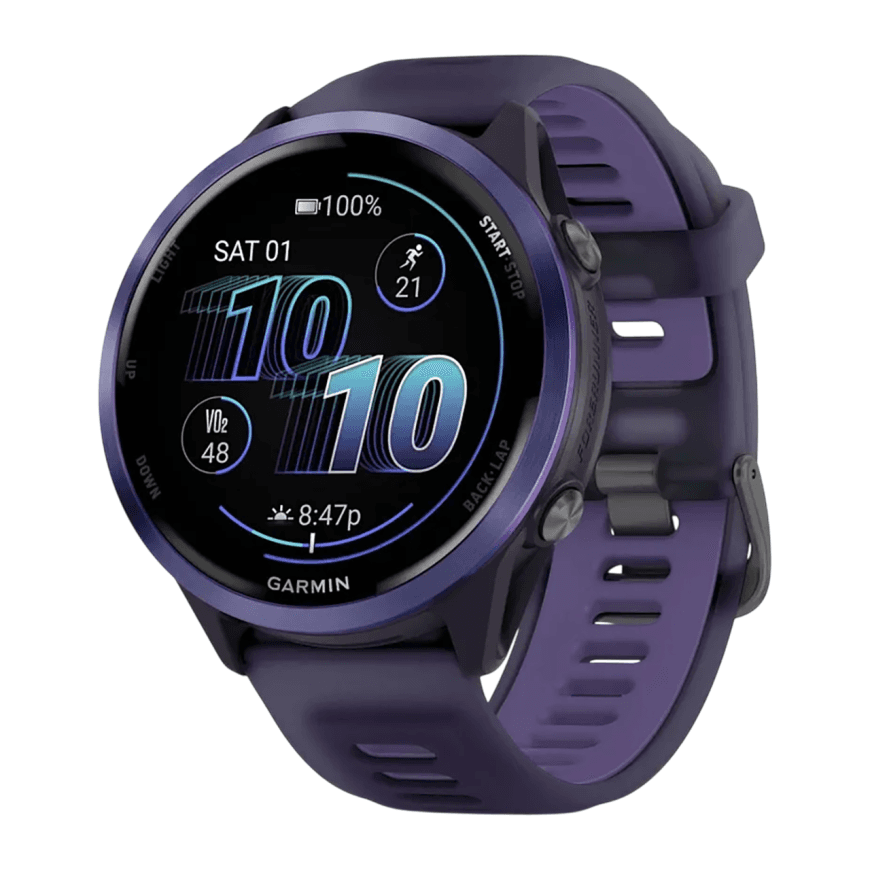Спортивные часы Garmin Forerunner 570, 47 мм, силиконовый ремешок цвета «полупрозрачный фиолетовый»/индиго — фото 3