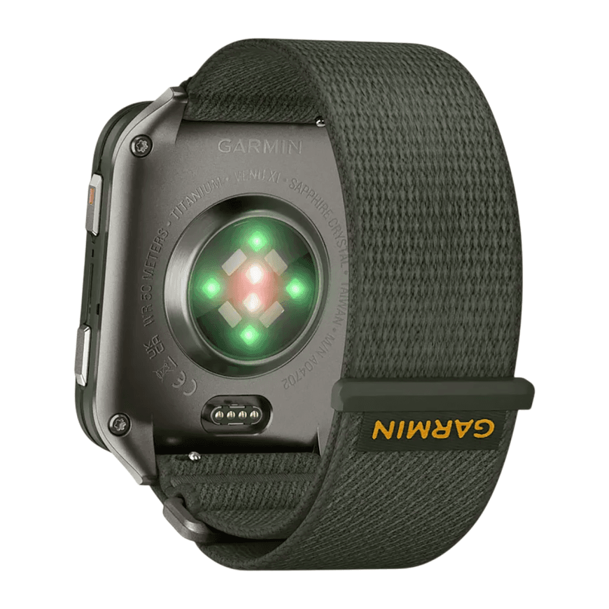 Спортивные часы Garmin Venu X1, нейлоновый браслет ComfortFit цвета «мох» — фото 5