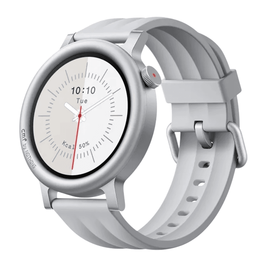 Умные часы CMF Watch 3 Pro by Nothing, изогнутый безель, светло-серый силиконовый ремешок — фото 4