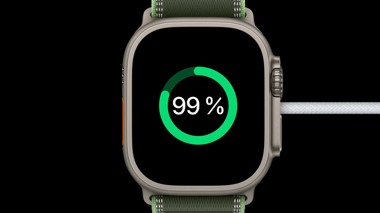 Часы Apple Watch Ultra 3, 49 мм, титан светлого цвета, ремешок Alpine голубого цвета (2025) — фото 5