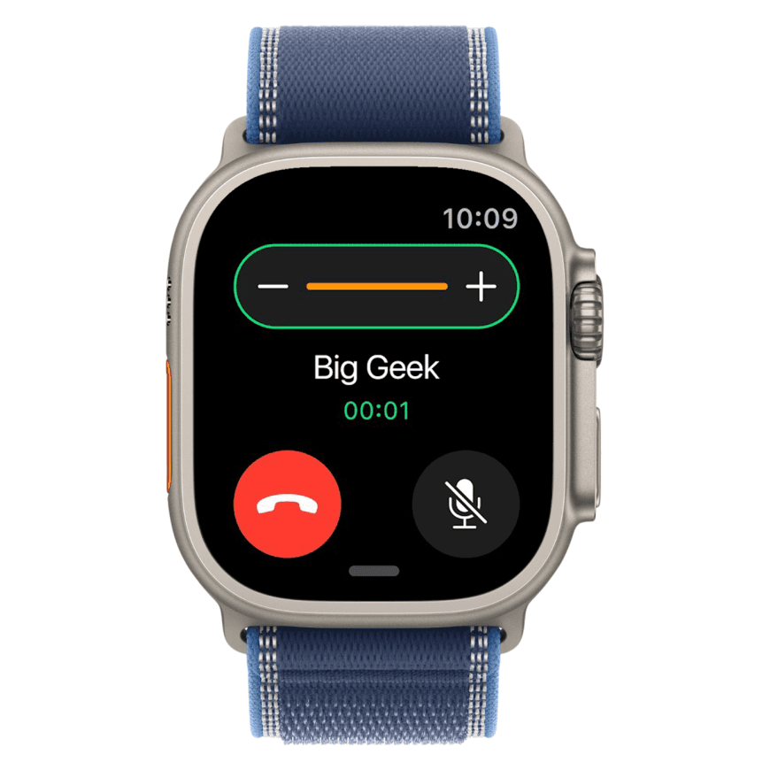 Часы Apple Watch Ultra 3, 49 мм, титан светлого цвета, ремешок Trail цвета «синий/ярко-синий» (2025) — фото 2