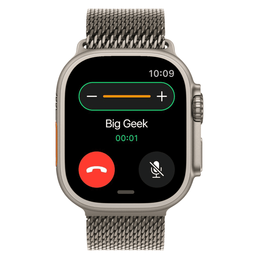 Часы Apple Watch Ultra 3, 49 мм, титан светлого цвета, миланский сетчатый браслет (2025) — фото 2