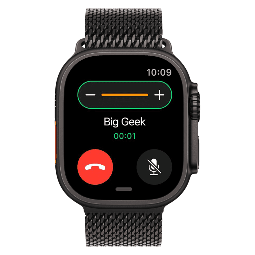 Часы Apple Watch Ultra 3, 49 мм, титан чёрного цвета, миланский сетчатый браслет (2025) — фото 2