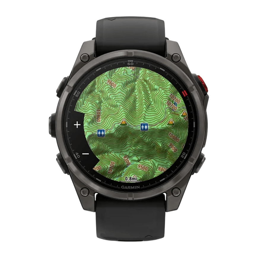 Спортивные часы Garmin fenix 8 Pro, 47 мм, AMOLED, титан с DLC, сапфир, силиконовый ремешок цвета «чёрный/серый» — фото 4