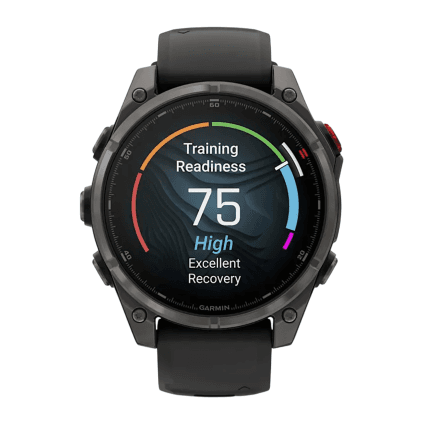 Спортивные часы Garmin fenix 8 Pro, 47 мм, AMOLED, титан с DLC, сапфир, силиконовый ремешок цвета «чёрный/серый»