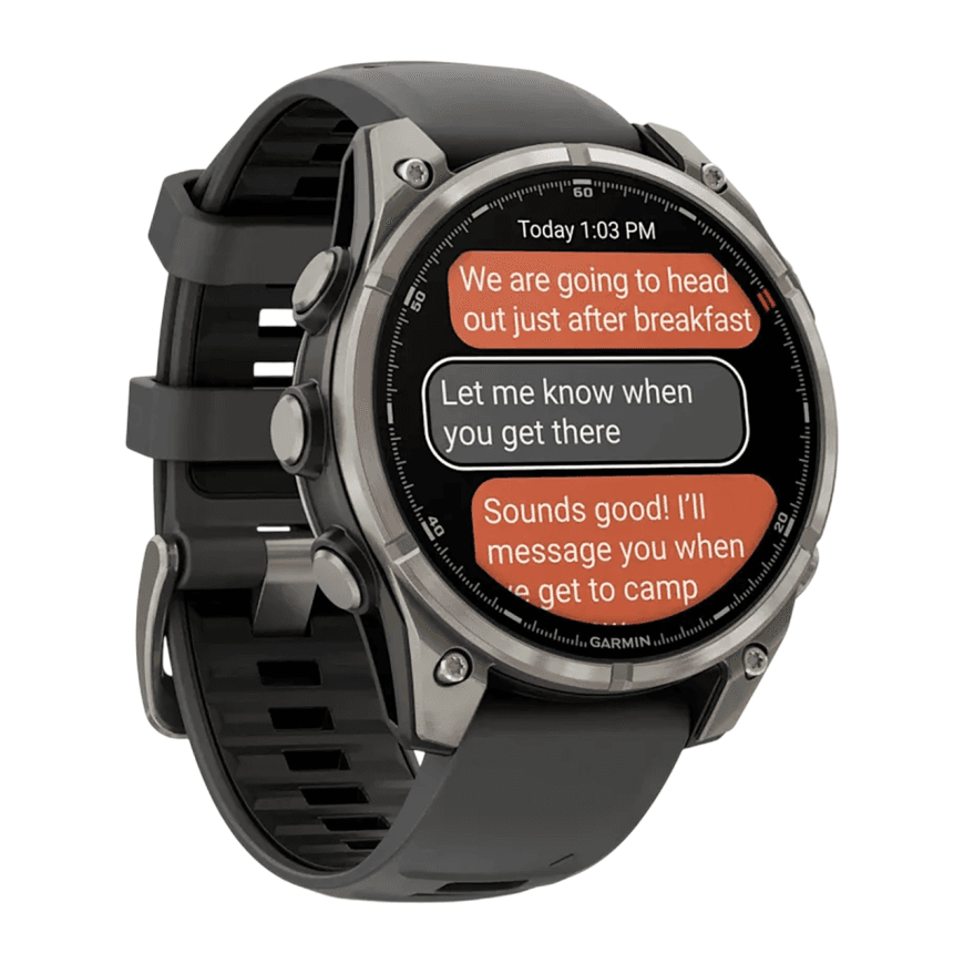 Спортивные часы Garmin fenix 8 Pro, 47 мм, AMOLED, титан, сапфир, силиконовый ремешок цвета «графитовый/чёрный» — фото 6