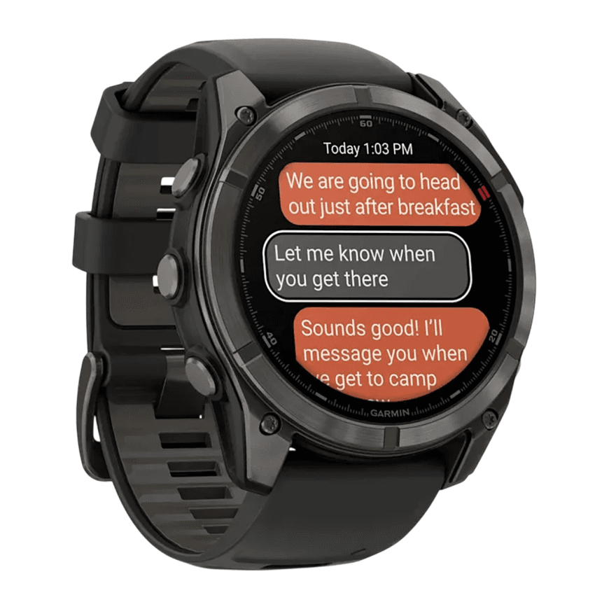 Спортивные часы Garmin fenix 8 Pro, 51 мм, AMOLED, титан с DLC, сапфир, силиконовый ремешок цвета «чёрный/серый» — фото 6