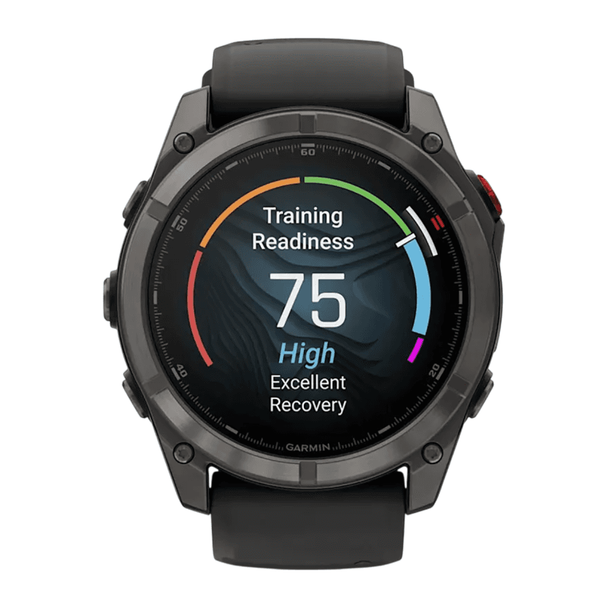 Спортивные часы Garmin fenix 8 Pro, 51 мм, AMOLED, титан с DLC, сапфир, силиконовый ремешок цвета «чёрный/серый» — фото 2