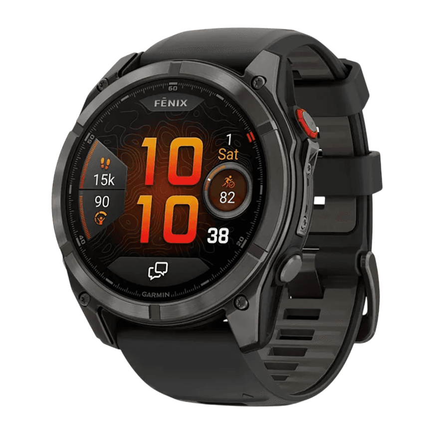Спортивные часы Garmin fenix 8 Pro, 51 мм, AMOLED, титан с DLC, сапфир, силиконовый ремешок цвета «чёрный/серый» — фото 5