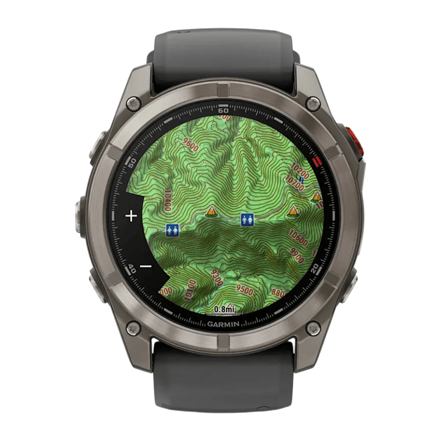 Спортивные часы Garmin fenix 8 Pro, 51 мм, AMOLED, титан, сапфир, силиконовый ремешок цвета «графитовый/чёрный» — фото 4
