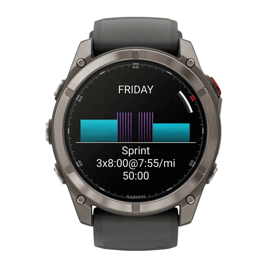 Спортивные часы Garmin fenix 8 Pro, 51 мм, AMOLED, титан, сапфир, силиконовый ремешок цвета «графитовый/чёрный» — фото 3
