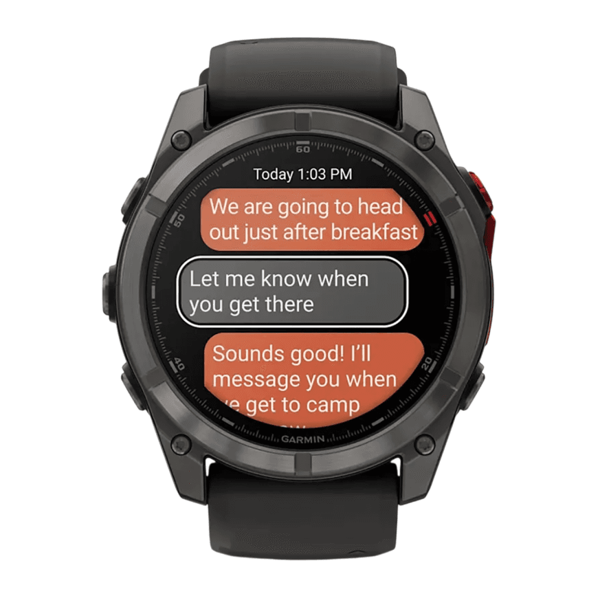 Спортивные часы Garmin fenix 8 Pro, 51 мм, MicroLED, титан с DLC, сапфир, силиконовый ремешок цвета «чёрный/серый» — фото 4