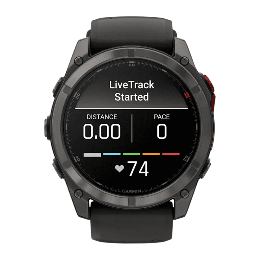Спортивные часы Garmin fenix 8 Pro, 51 мм, MicroLED, титан с DLC, сапфир, силиконовый ремешок цвета «чёрный/серый» — фото 2