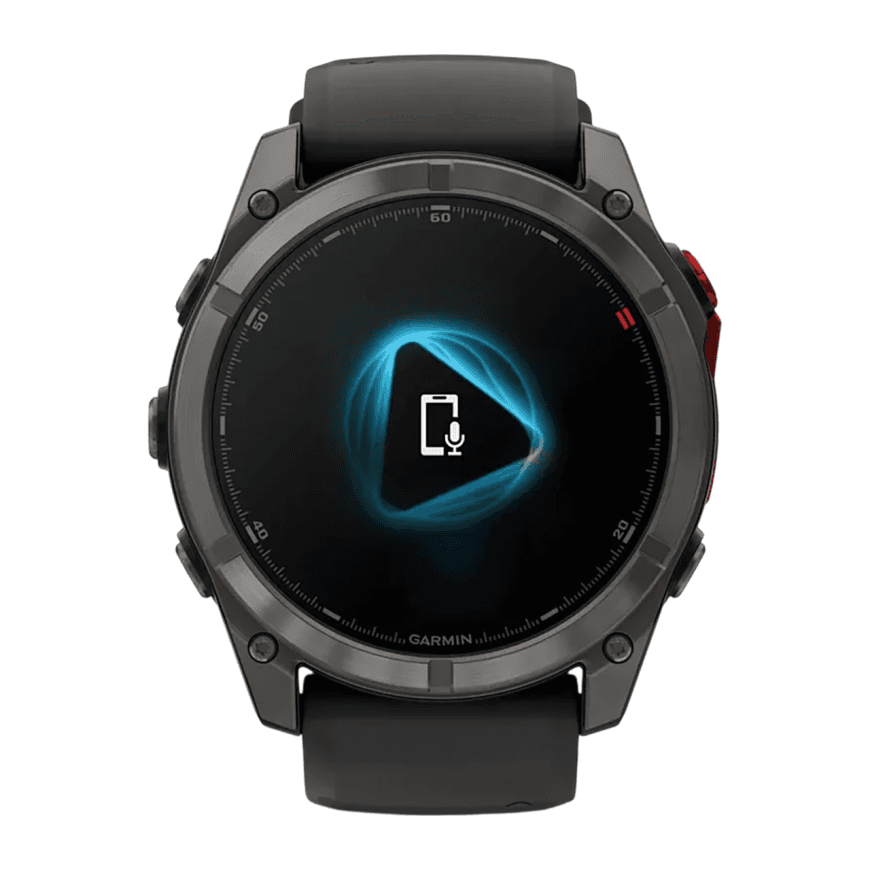 Спортивные часы Garmin fenix 8 Pro, 51 мм, MicroLED, титан с DLC, сапфир, силиконовый ремешок цвета «чёрный/серый» — фото 3