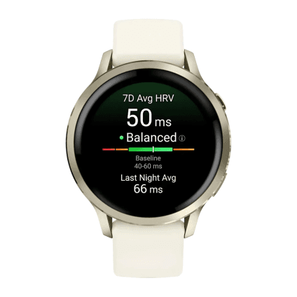 Спортивные часы Garmin Venu 4, 41 мм, силиконовый ремешок цвета кости
