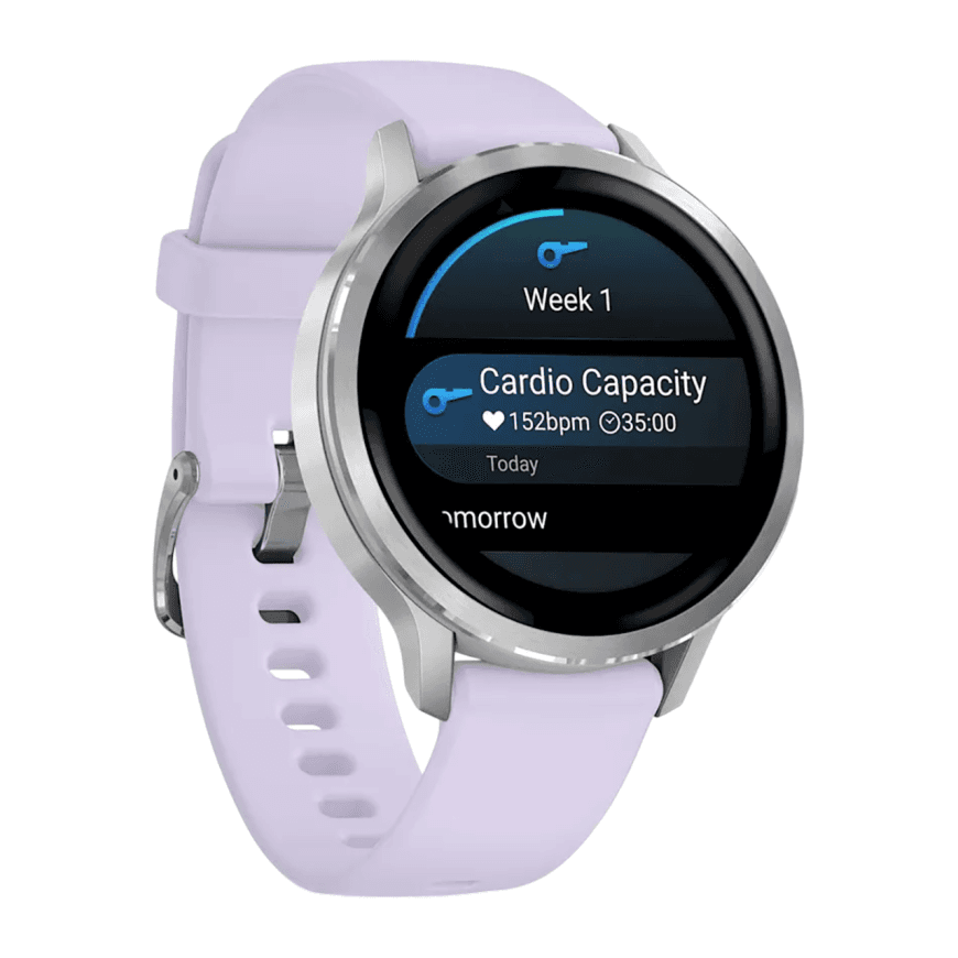 Спортивные часы Garmin Venu 4, 41 мм, силиконовый ремешок цвета «барвинка» — фото 6