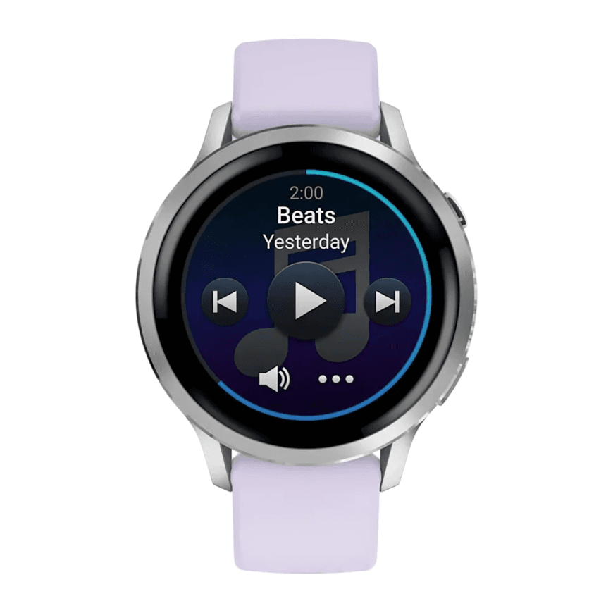 Спортивные часы Garmin Venu 4, 41 мм, силиконовый ремешок цвета «барвинка» — фото 2