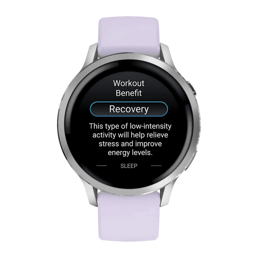 Спортивные часы Garmin Venu 4, 41 мм, силиконовый ремешок цвета «барвинка» — фото 4