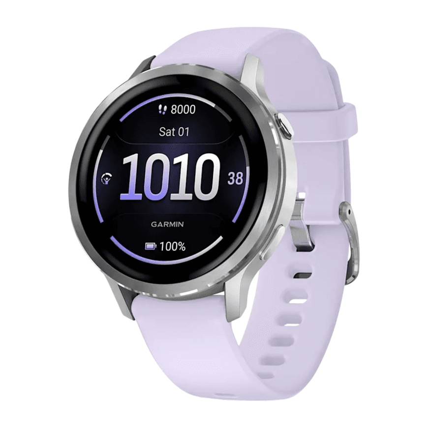 Спортивные часы Garmin Venu 4, 41 мм, силиконовый ремешок цвета «барвинка» — фото 3