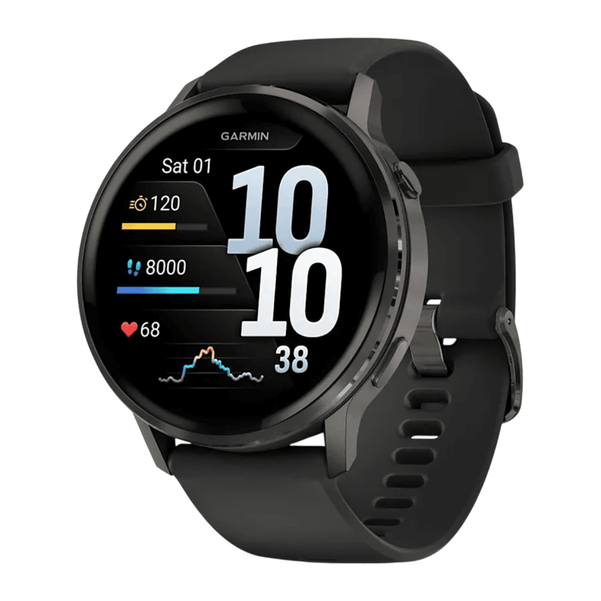 Спортивные часы Garmin Venu 4, 45 мм, чёрный силиконовый ремешок — фото 3