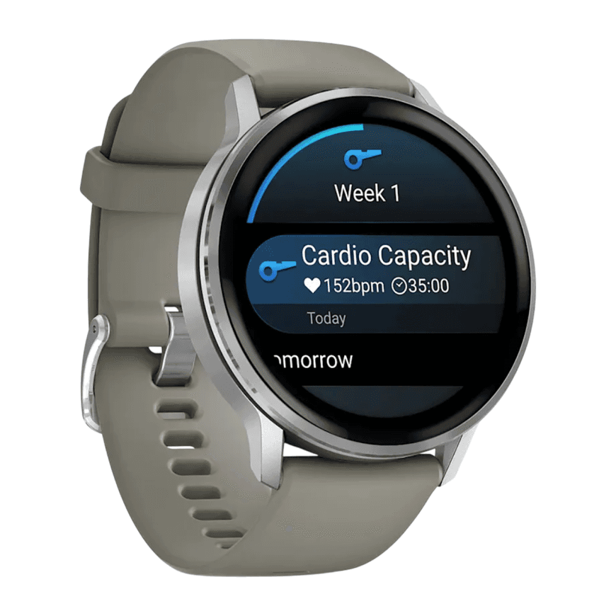 Спортивные часы Garmin Venu 4, 45 мм, серебристо-серый силиконовый ремешок — фото 6