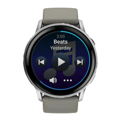Спортивные часы Garmin Venu 4, 45 мм, серебристо-серый силиконовый ремешок