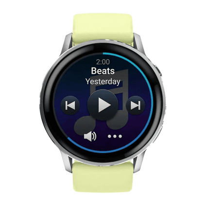 Спортивные часы Garmin Venu 4, 45 мм, силиконовый ремешок лимонного цвета