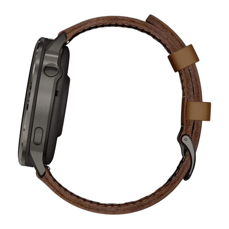 Спортивные часы Garmin Venu 4, 45 мм, коричневый кожаный ремешок, чёрный силиконовый ремешок — фото 5